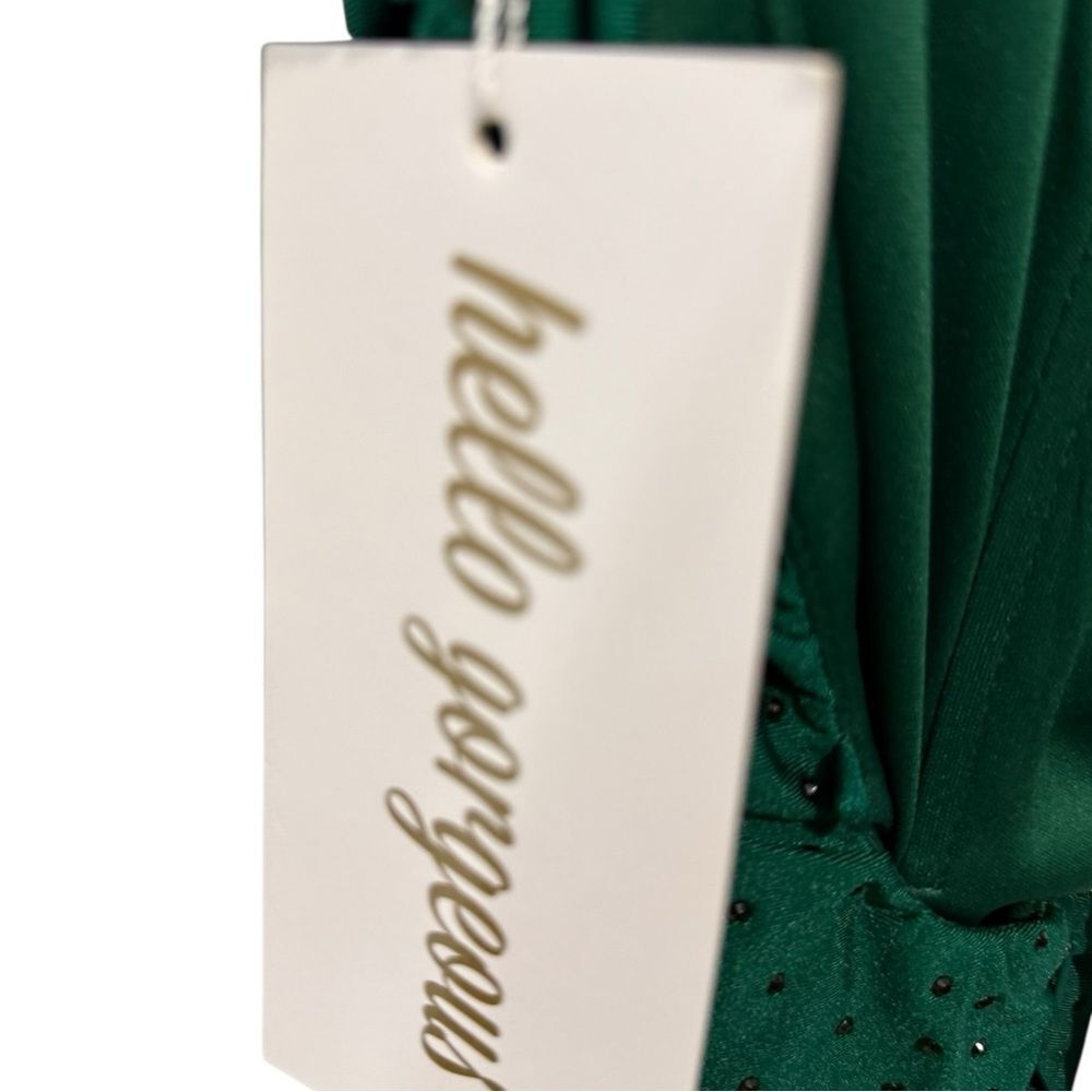 PromGirl Jewel Green Rhinestone Ruched Bodycon Dress - NWT Size 2 - Picture 7 of 7